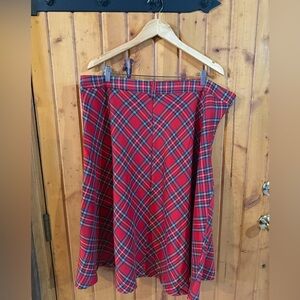 Tartan High Waist Belted Vintage Skirt